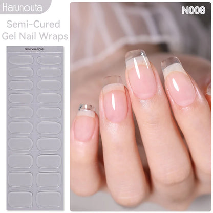 1 Sheet White French Semi-Cured Gel Nail Strips