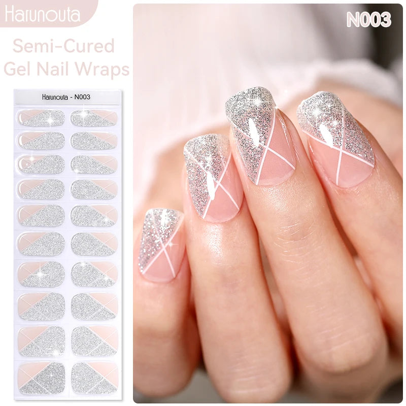 1 Sheet White French Semi-Cured Gel Nail Strips