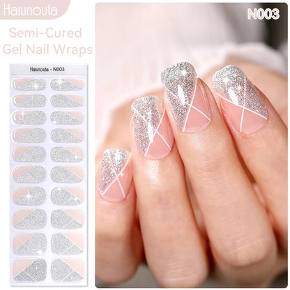 1 Sheet White French Semi-Cured Gel Nail Strips