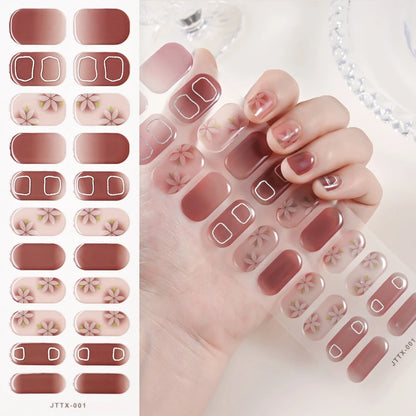 14pc Transparent Semi Cured Gel Nail Strips Nail Strengthening