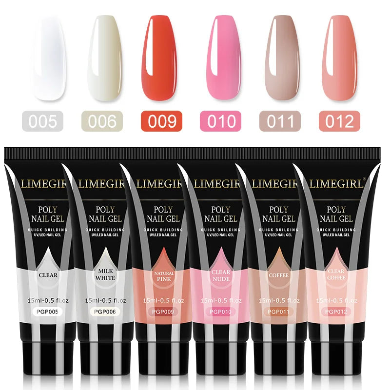 Poly Nail Gel Set of  8/6/4 PCS Poly UV Gel Set