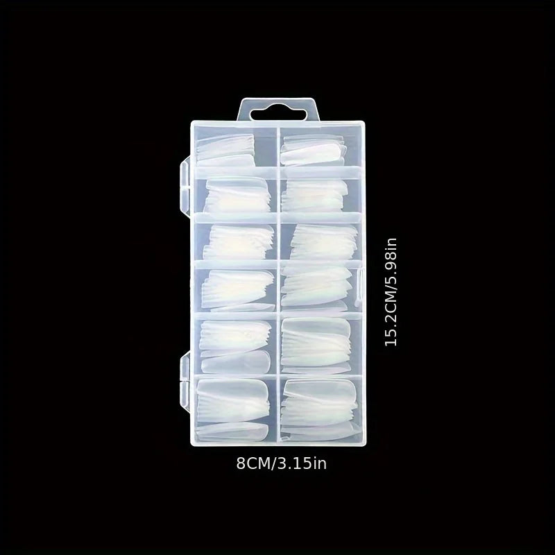 120 Pieces of Transparent Coffin/Almond/Fine High Heels/Square