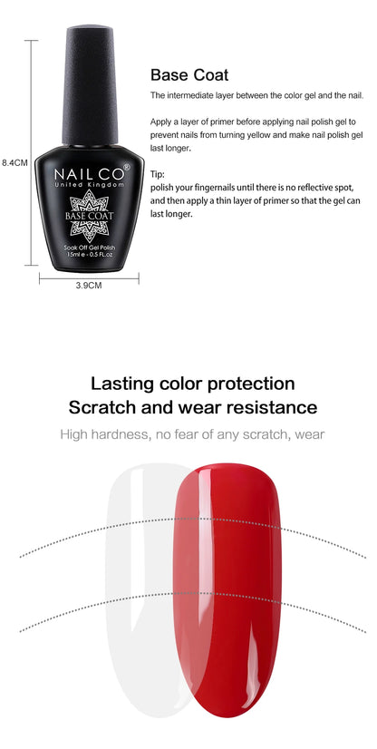 NAILCO 10/15ml Tempered Top Coat Gel Polish