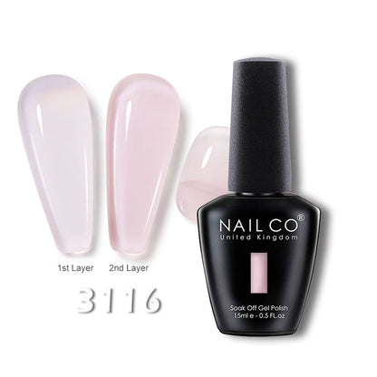 NAILCO 15ml Translucent Gel Nail Polish Semi-permanent Varnish