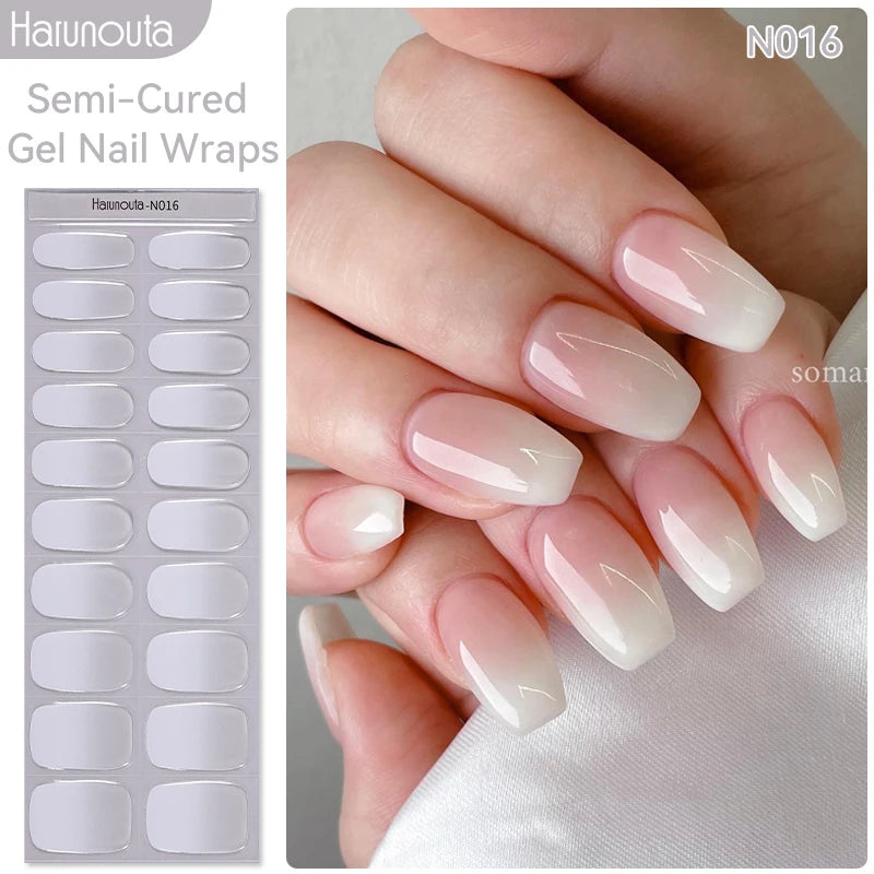 1 Sheet White French Semi-Cured Gel Nail Strips