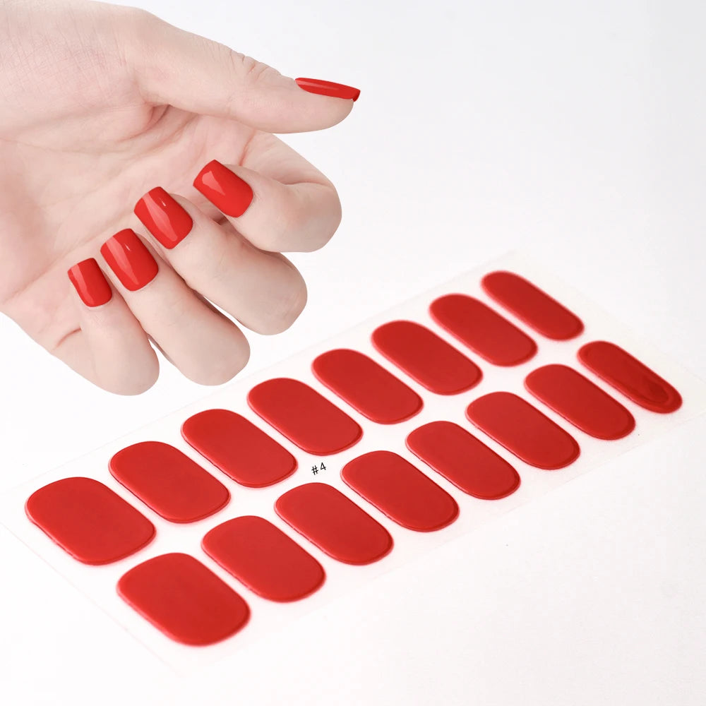 14pc Transparent Semi Cured Gel Nail Strips Nail Strengthening