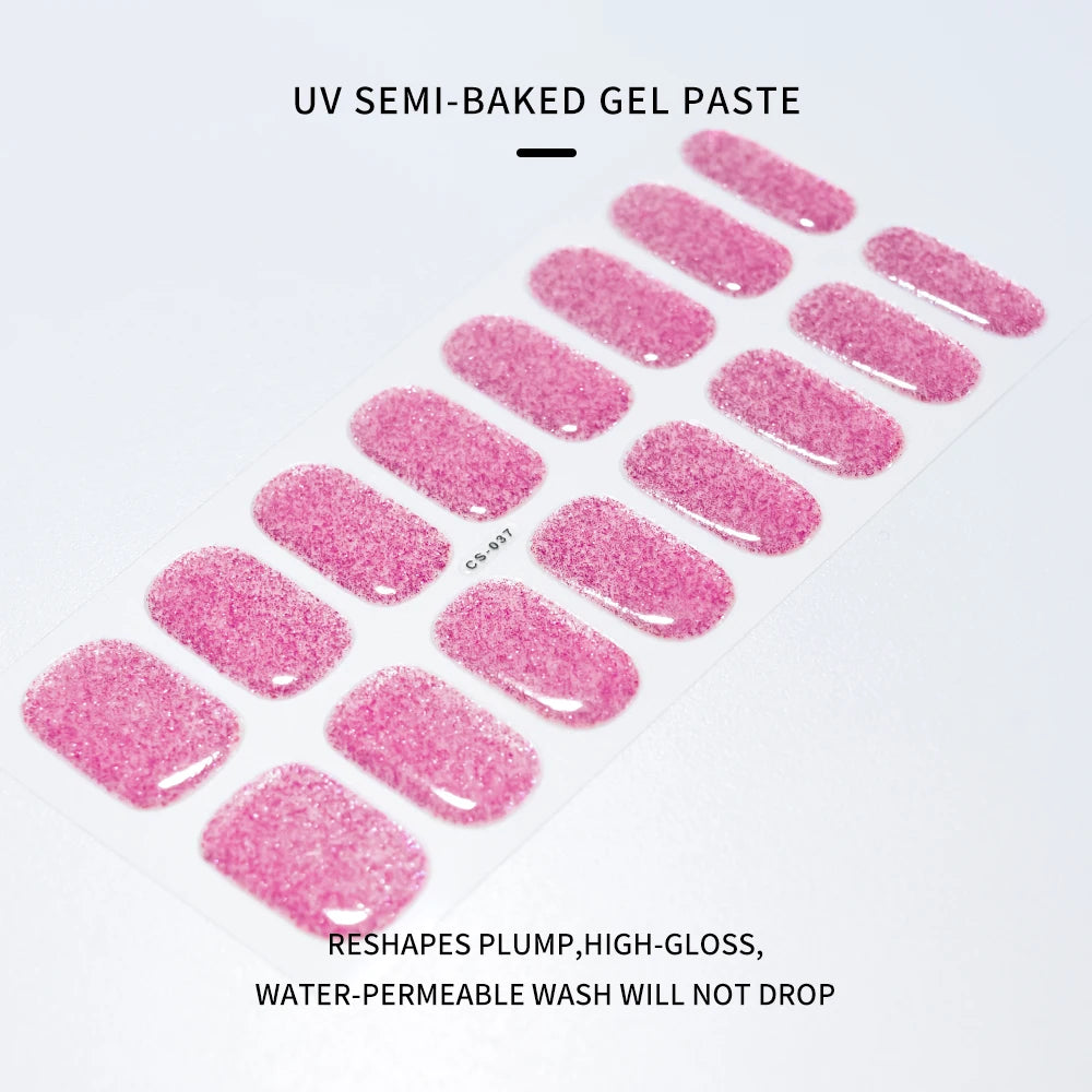 Transparent Semi Cured Gel Nail Strips Clear Nail Strengthening
