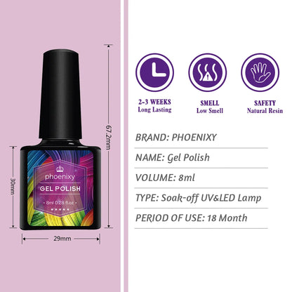 UV LED Gel Nail Polish 75 Colors Glitter 7ml