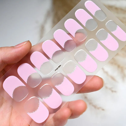 1 Sheet Semi-Cured Gel Nail Strips Waterproof Long Lasting