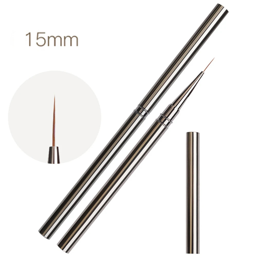Silver Thin Nail Liner Brush 6/9/12/15/18mm