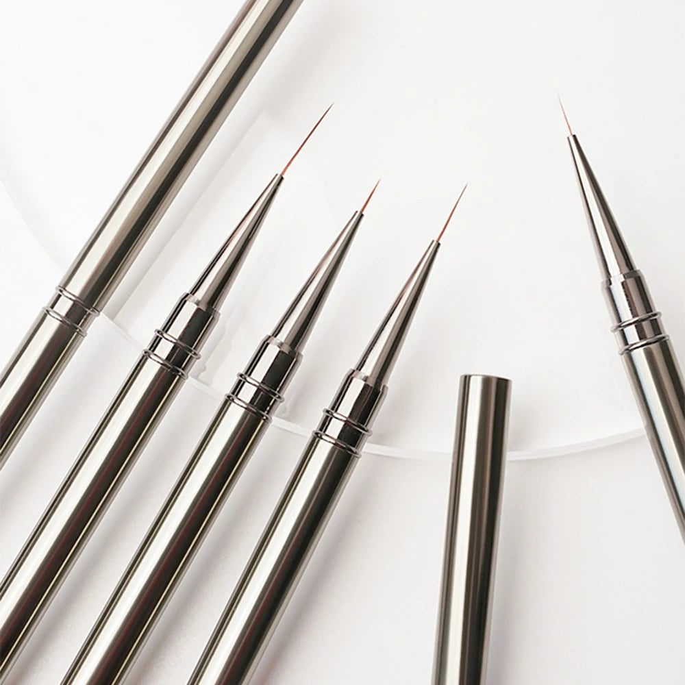 Silver Thin Nail Liner Brush 6/9/12/15/18mm