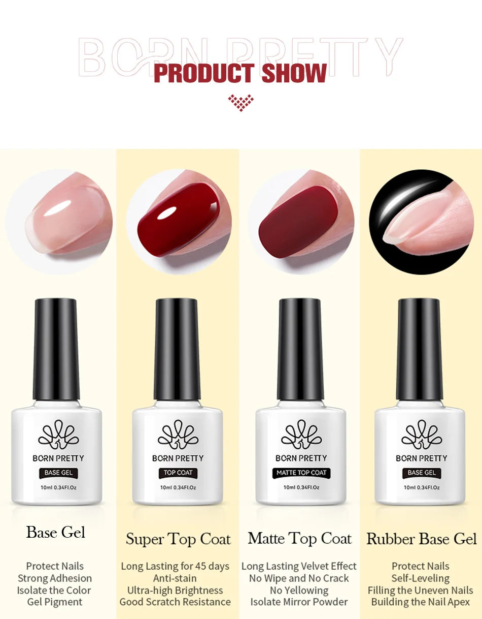 BORN PRETTY 10ml Base and Top Gel Coat