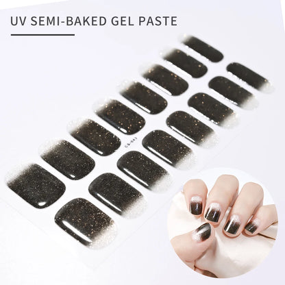 14pc Transparent Semi Cured Gel Nail Strips Nail Strengthening