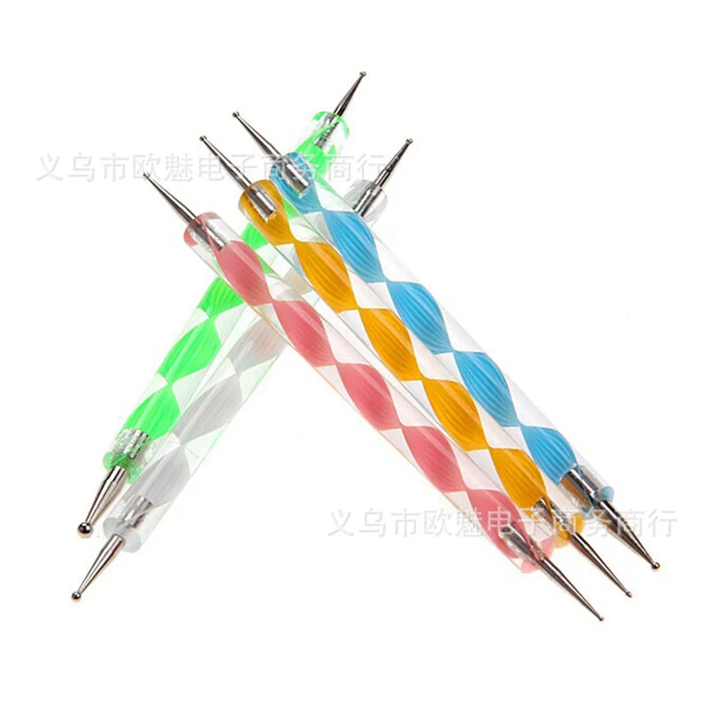 5pc Set Double Headed Nail Dotting Tool