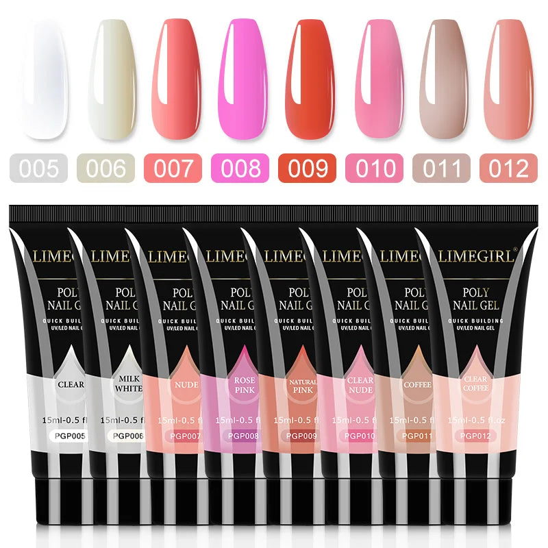 Poly Nail Gel Set of  8/6/4 PCS Poly UV Gel Set