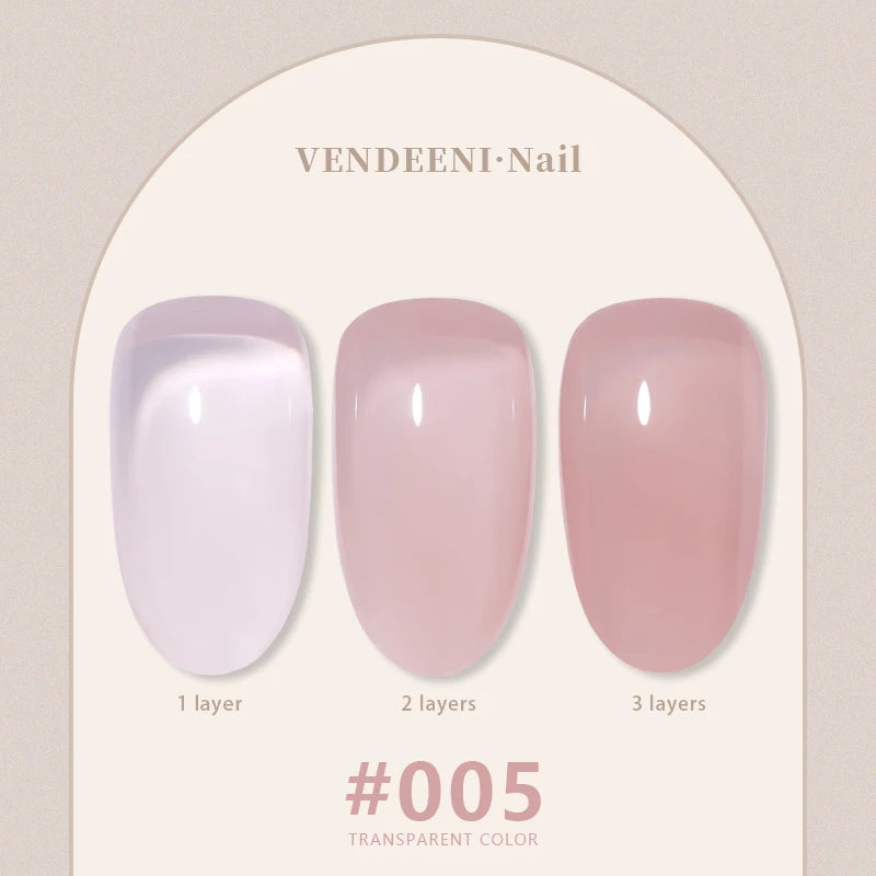 Vendeeni 24 Colors Jelly Transparent Gel Nail Polish 15ml