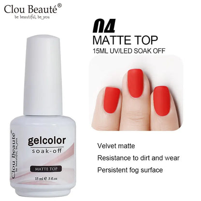 Clou Beaute No Wipe Top and Base Coat Gel Polish