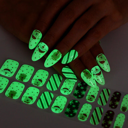 20 Tips Christmas Luminous Semi-Cured Gel Nail Strips