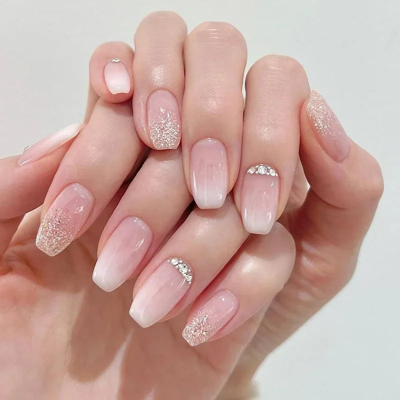 Glossy Press on French Nail Tips