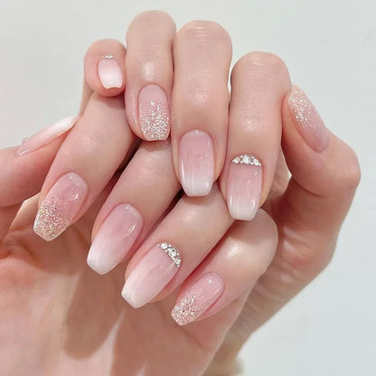 Glossy Press on French Nail Tips