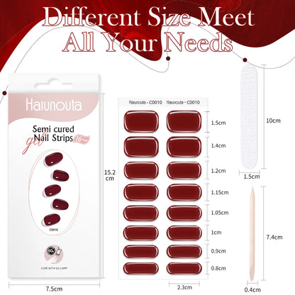 16 Tips Harunoura Semi Cured Gel Nail Strips