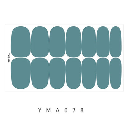 14 Nails Solid Color Simple Waterproof Nail Stickers