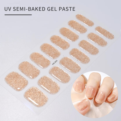 14pc Transparent Semi Cured Gel Nail Strips Nail Strengthening