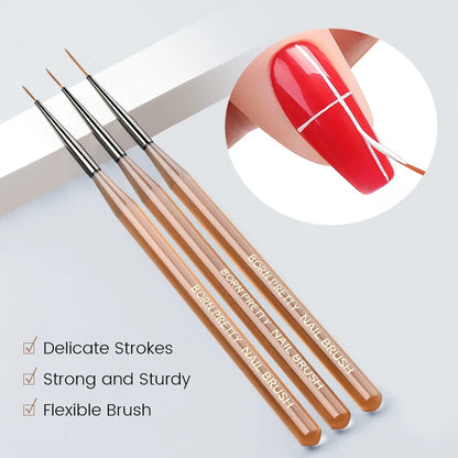 BORN PRETTY Nail Art Brush 9 Sizes  Nail Art Manicure Tool