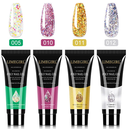 Poly Nail Gel Set of  8/6/4 PCS Poly UV Gel Set