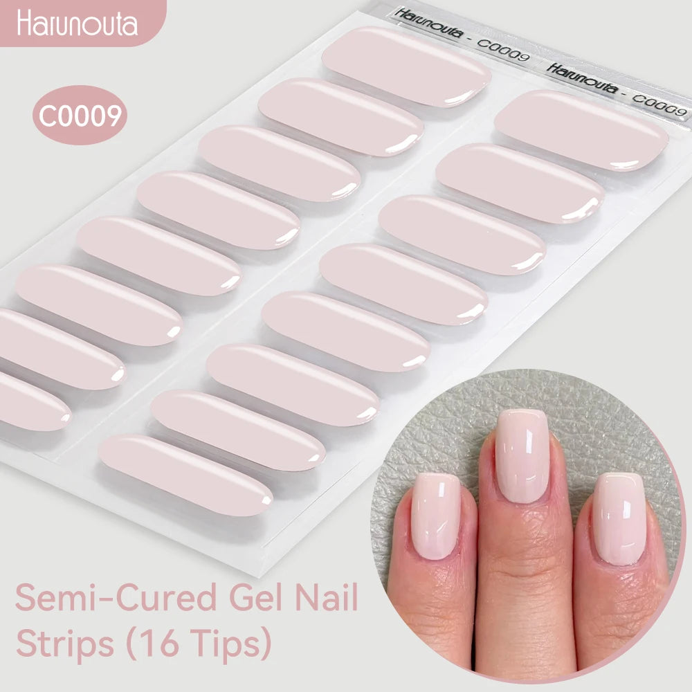 Gradient Auroras Semi Cured Sparkly Gel Nail Strips with UV/LED Nail Lamps