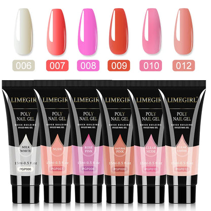 Poly Nail Gel Set of  8/6/4 PCS Poly UV Gel Set