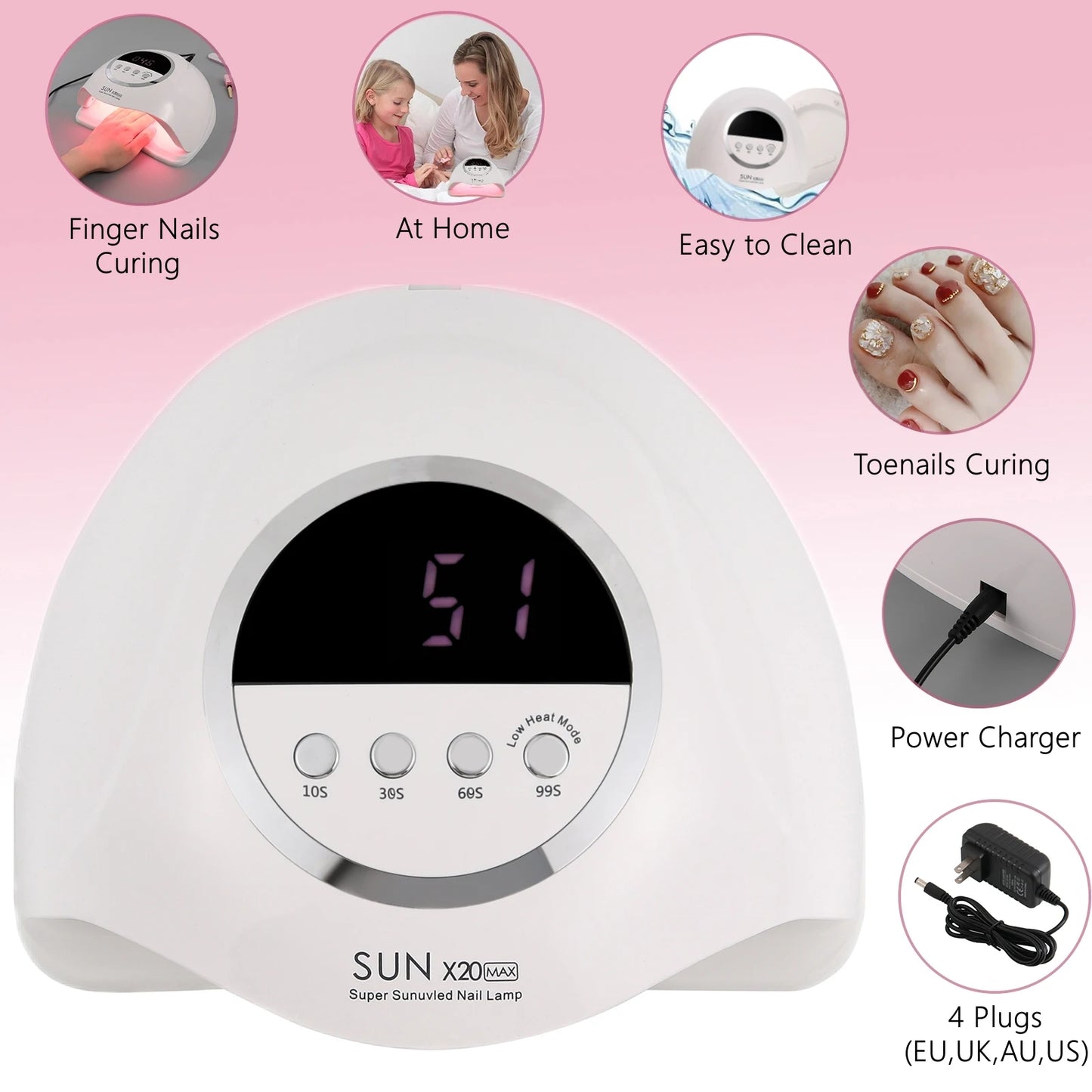 SUN X20 MAX 72 LEDS UV LED Nail Lamp Professional Nail Dryer Light With Timer