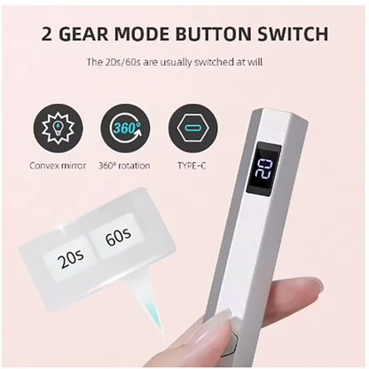 Portable Mini Professional Nail UV Lamp LCD Display Rechargeable