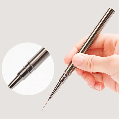 Silver Thin Nail Liner Brush 6/9/12/15/18mm