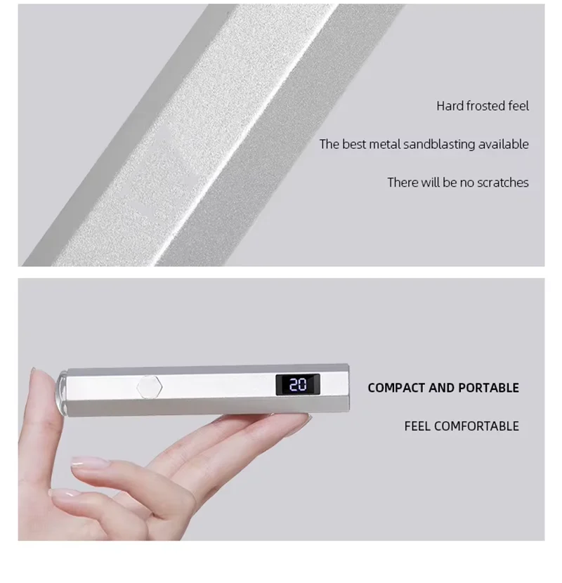 Portable Mini Professional Nail UV Lamp LCD Display Rechargeable