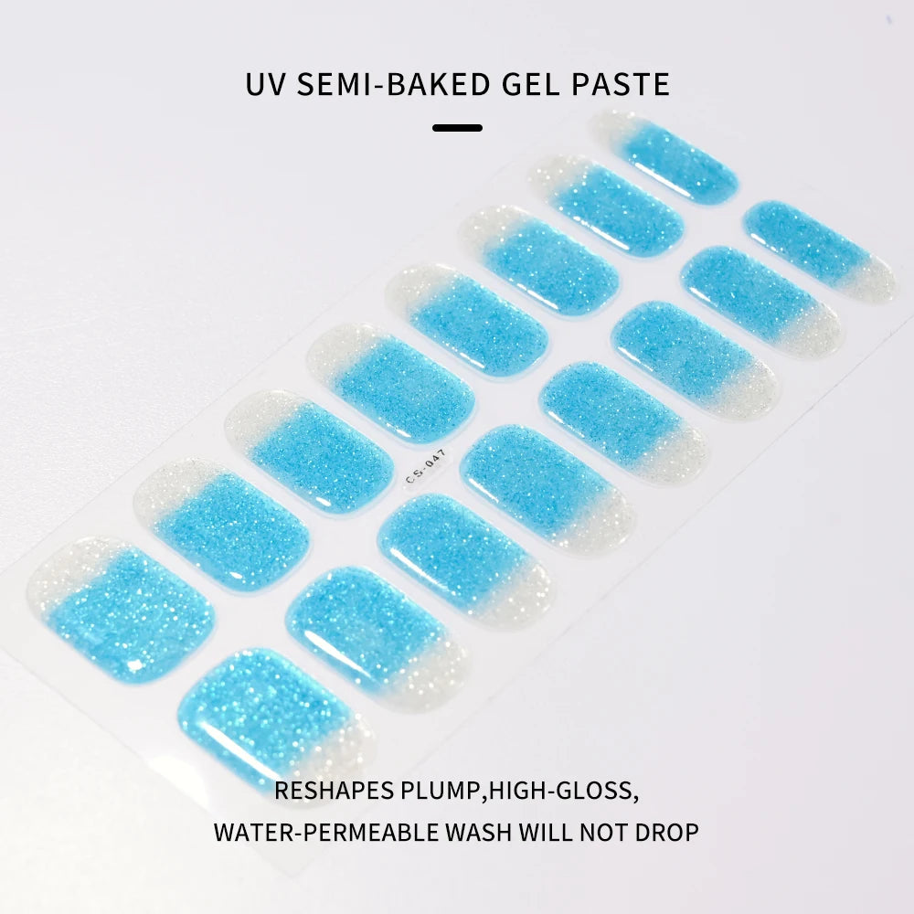 Transparent Semi Cured Gel Nail Strips Clear Nail Strengthening