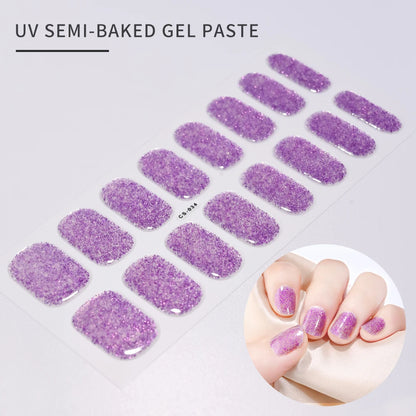 14pc Transparent Semi Cured Gel Nail Strips Nail Strengthening