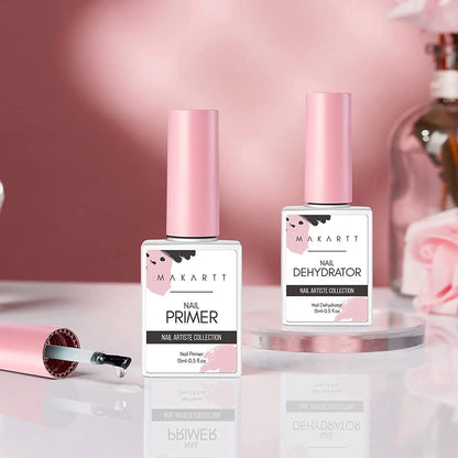 Makartt 2Pcs Gel Nail Polish Nail Prep Dehydrate & Bond Primer 15ml