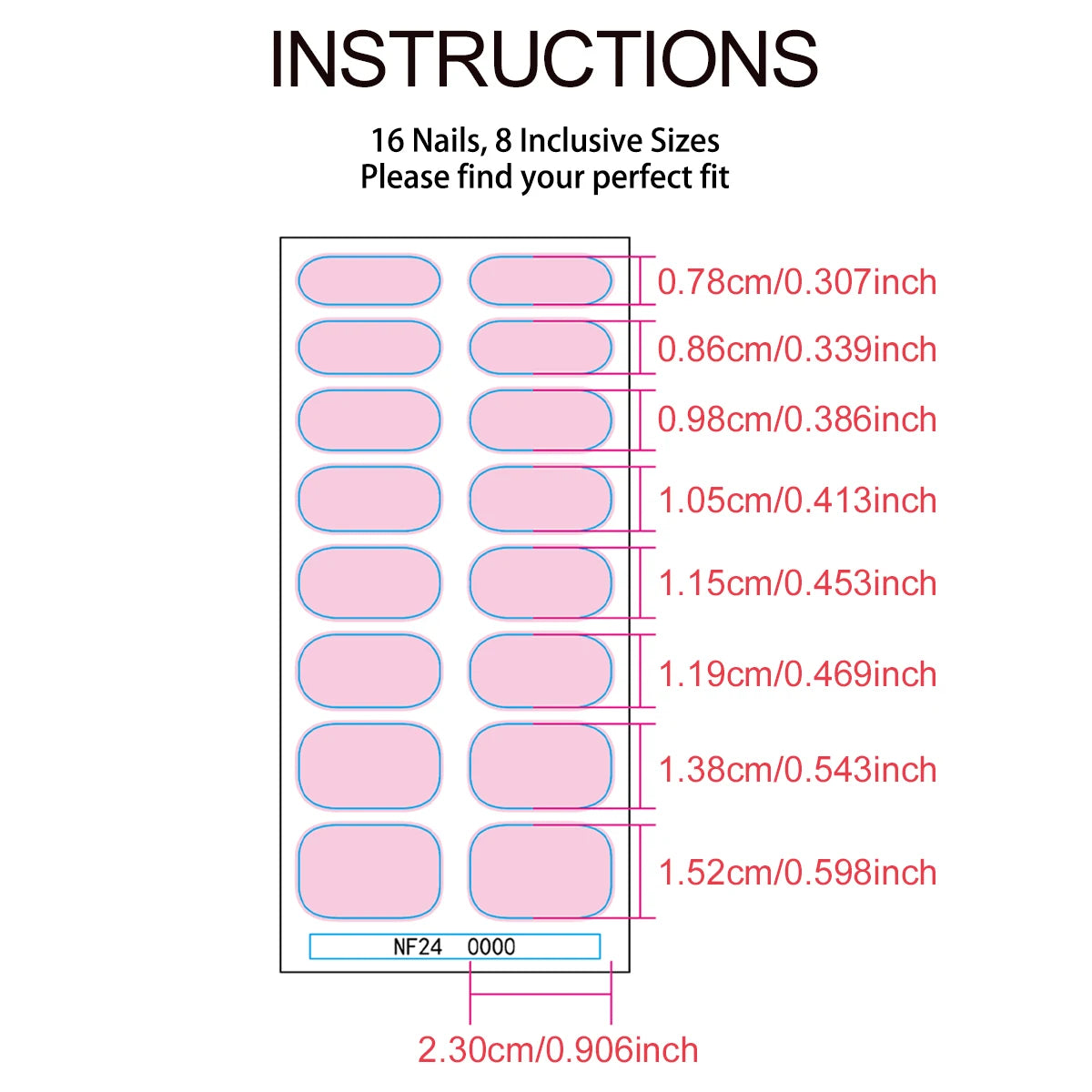 16 Tips Semi-Cured Gel Nail Strips