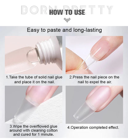 BORN PRETTY 30ml Solid Nail Tips Gel with 24Pcs