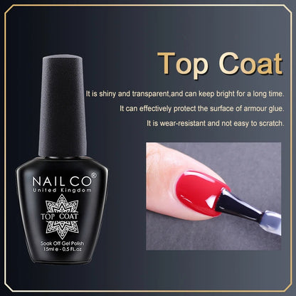 NAILCO 10/15ml Tempered Top Coat Gel Polish