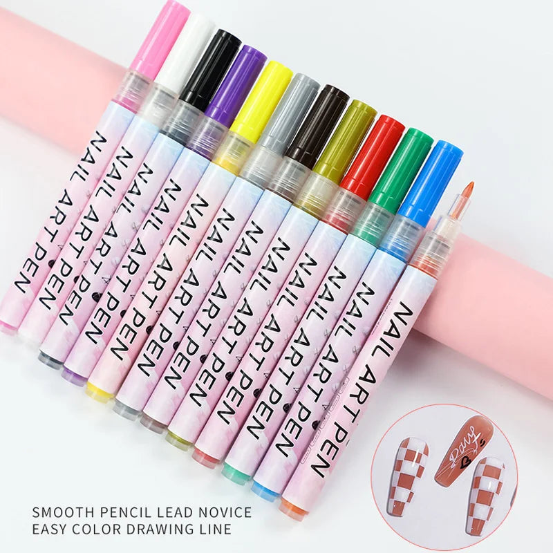 1 Set Nail Art Drawing Pen DIY 3D Abstract Line for Nail Art