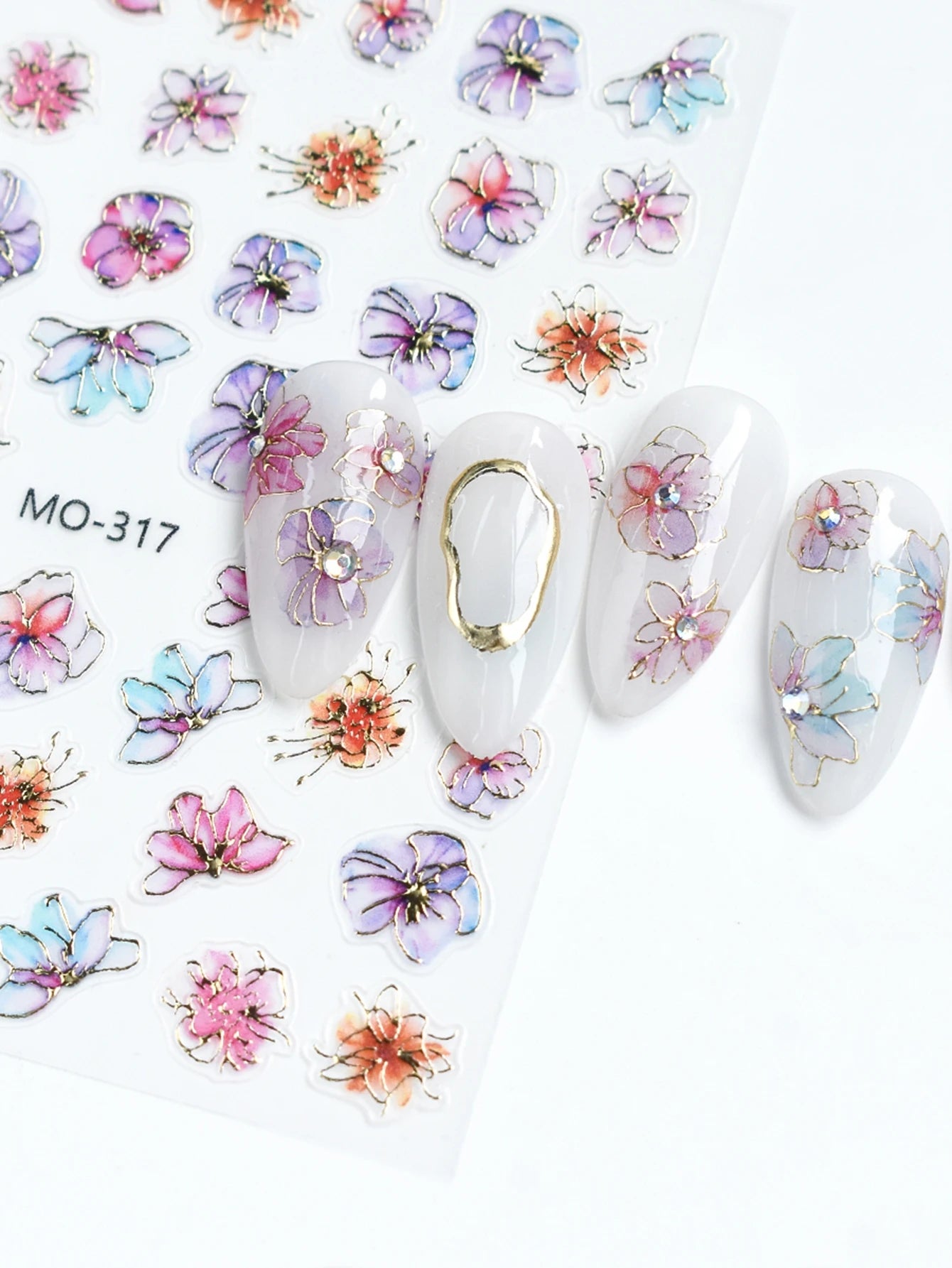 5D Floral Nail Stickers Self-Adhesive