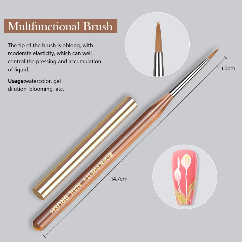 BORN PRETTY Nail Art Brush 9 Sizes  Nail Art Manicure Tool