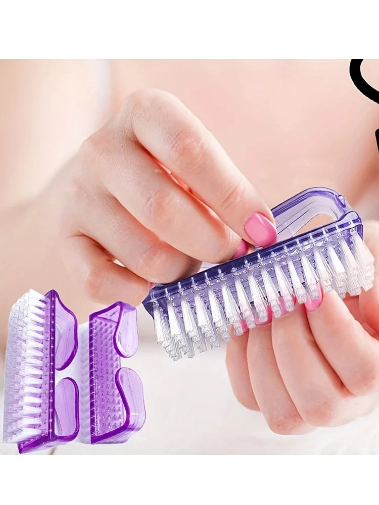 Plastic Nail Scrub Brush with Handle