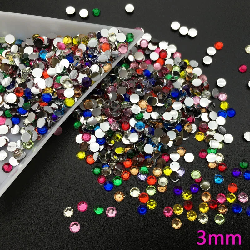 Mix Size Nail Art Colorful Rhinestones