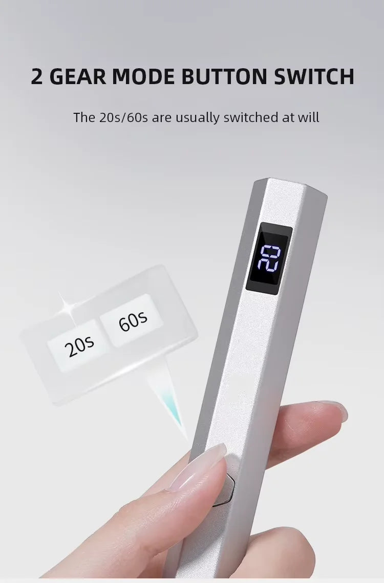 Portable Mini Professional Nail UV Lamp LCD Display Rechargeable