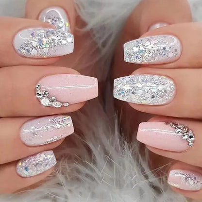 Glossy Press on French Nail Tips