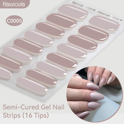 Gradient Auroras Semi Cured Sparkly Gel Nail Strips with UV/LED Nail Lamps