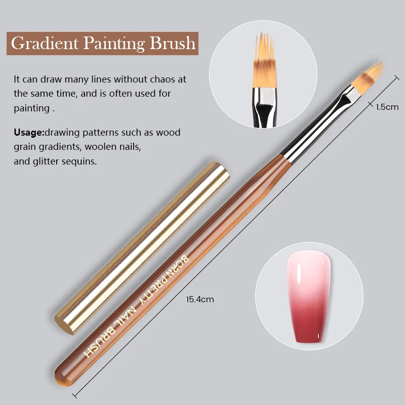 BORN PRETTY Nail Art Brush 9 Sizes  Nail Art Manicure Tool